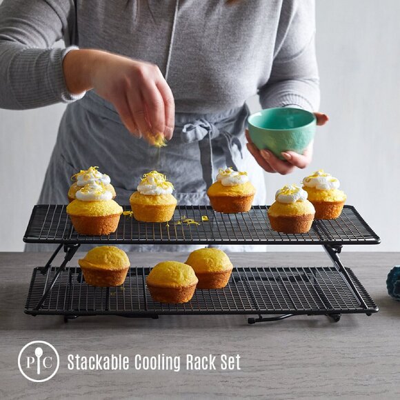 NEW~PAMPERED CHEF~Stackable Cooling Rack Set~Sturdy! - Picture 2 of 2